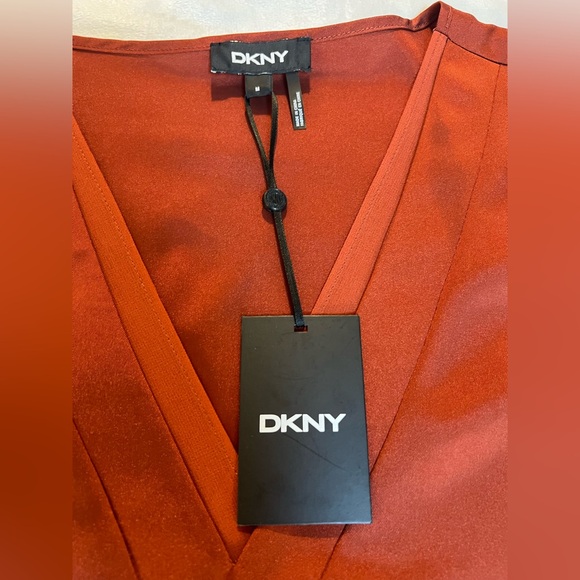 DKNY Women's Deep‎ Rust V-Neck Tunic - Picture 7 of 11